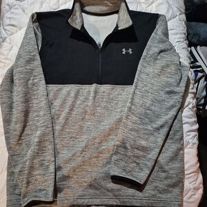 Under Armour Black and Gray Men's Zip-Up Sweater